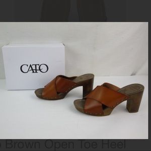 Cato Brown Open Toe Heels